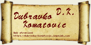 Dubravko Komatović vizit kartica
